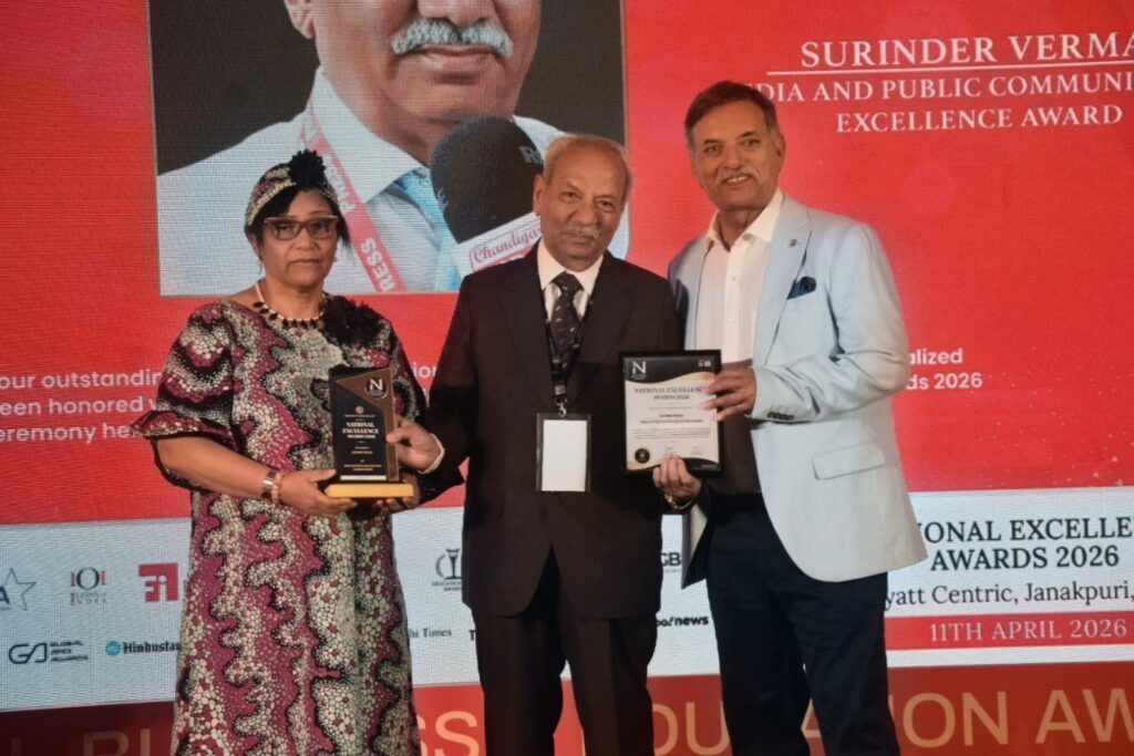 मीडिया और संचार के क्षेत्र में राष्ट्रीय उत्कृष्टता पुरस्कार से सम्मानित - श्री सुरिंदर वर्मा 1 IMG 20260412 WA0098